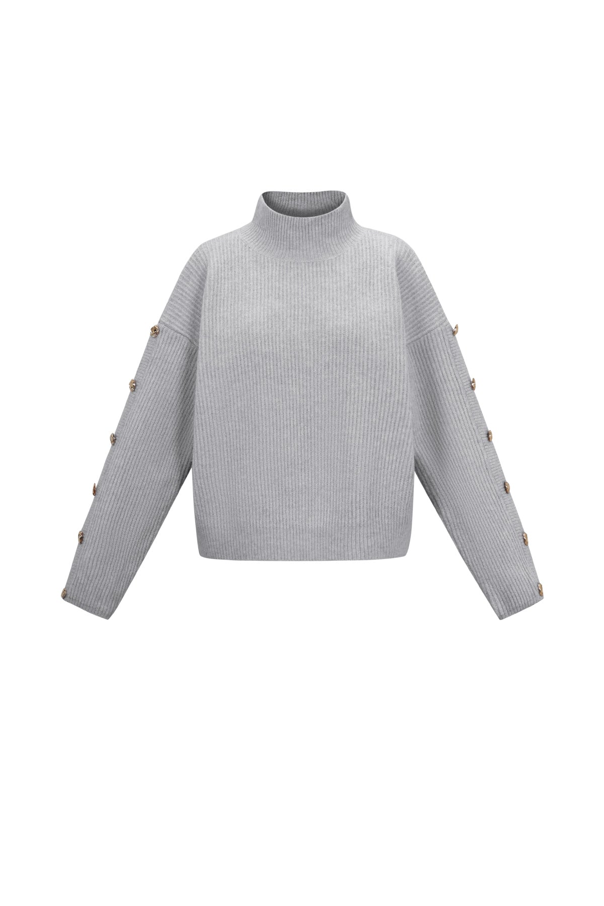 Gebreide Polyestervezel Vrouwen Trui Met Schildkraag Casual Effen Kleur