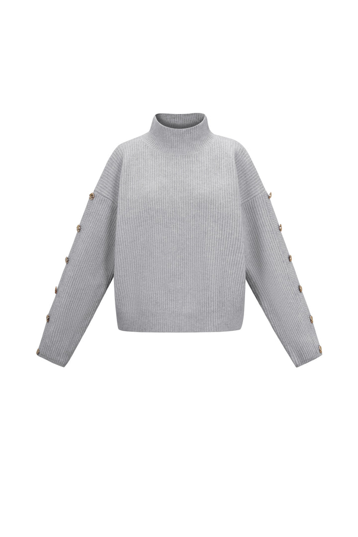 Gebreide Polyestervezel Vrouwen Trui Met Schildkraag Casual Effen Kleur