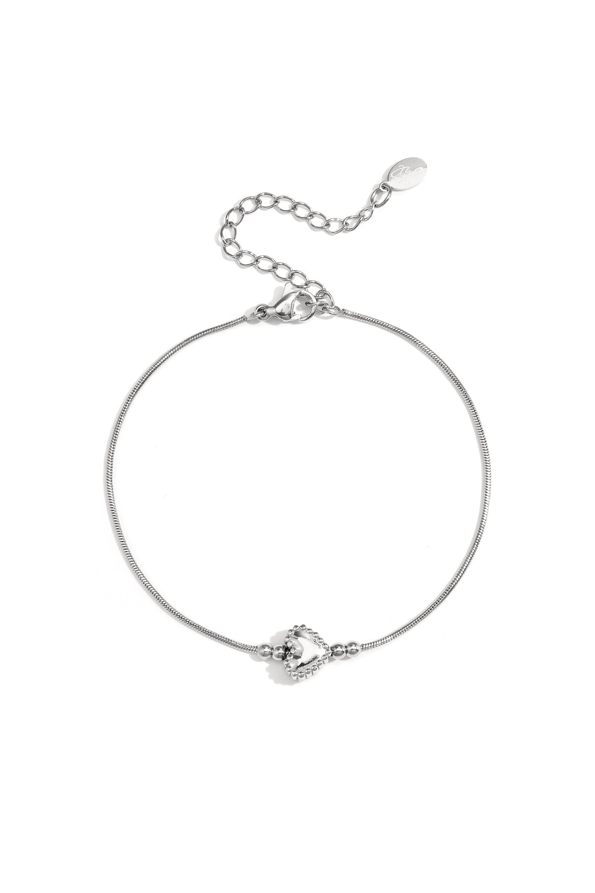 Minimalistische armband met versierd hartje