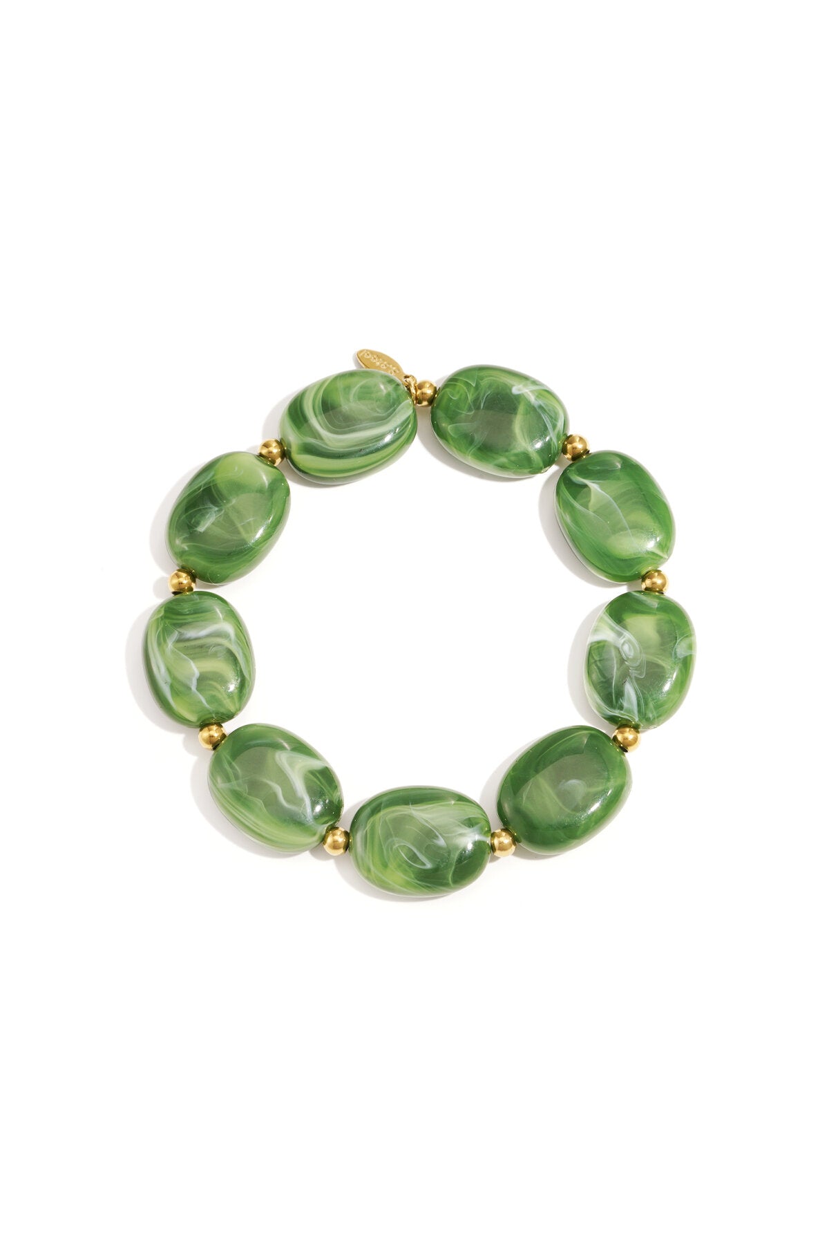 Kralen armband met ovale en goude kralen