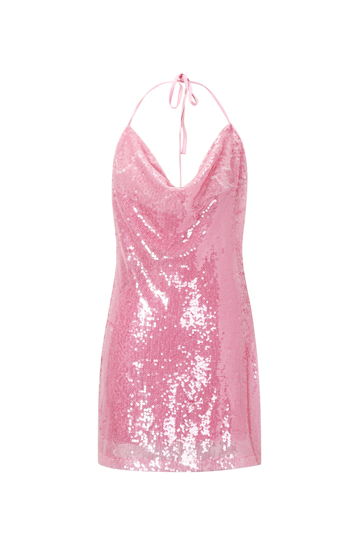 Jurk met waterval-effect en pailletten
