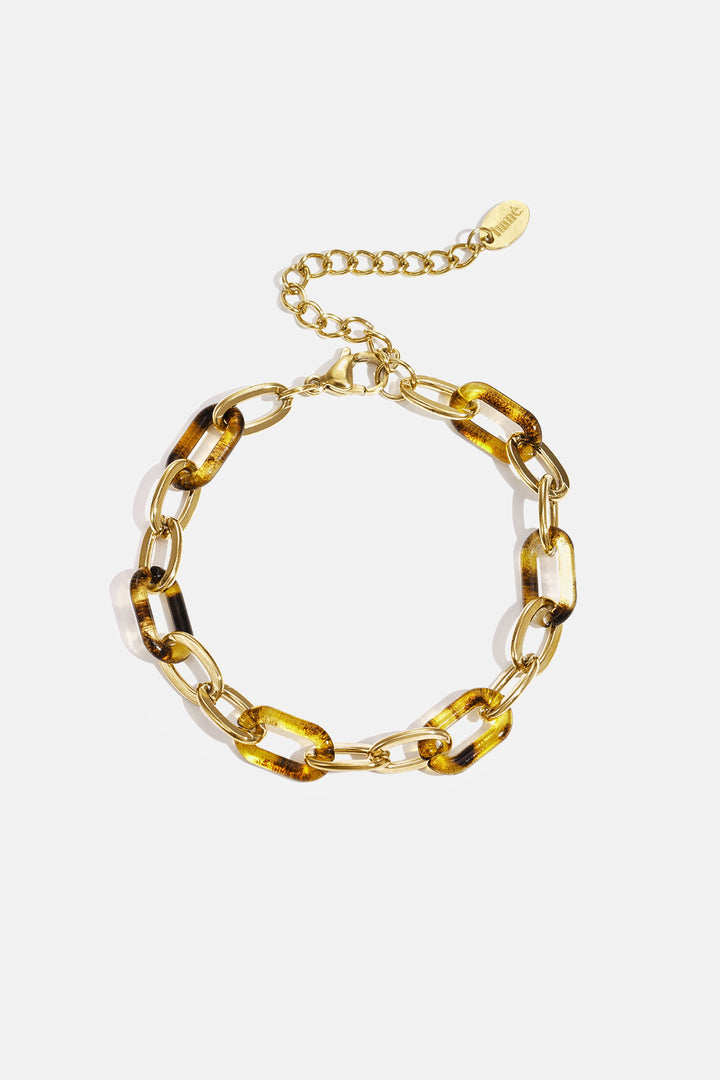 Roestvrijstalen schakelarmbanden met luipaardprint, casual en dagelijks te gebruiken als damessieraden.