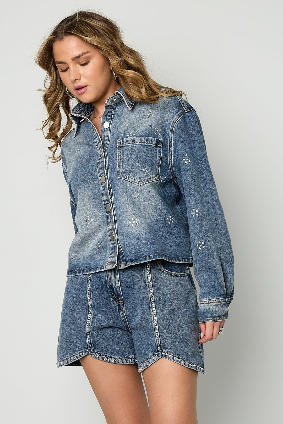 Strass Denim Short