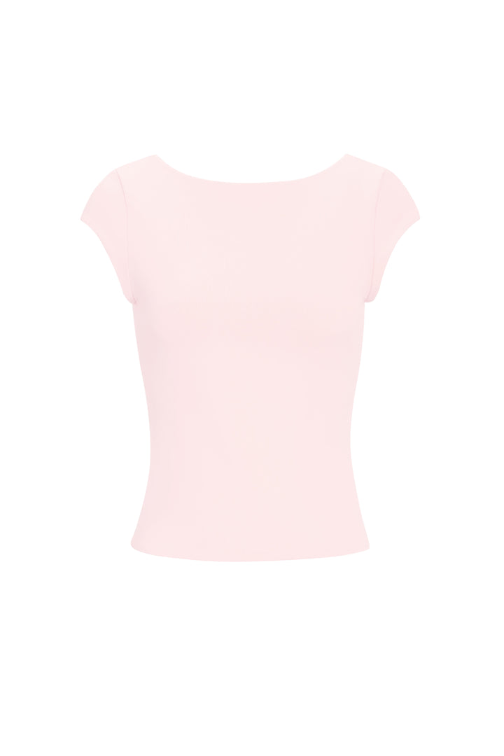Nylon Gebreide Vrouwen T-shirt Basis Effen Kleur Lente/Zomer