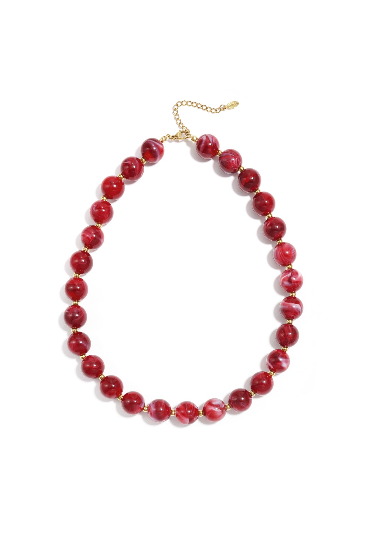 Kralenketting met goude kraaltjes 13.5mm