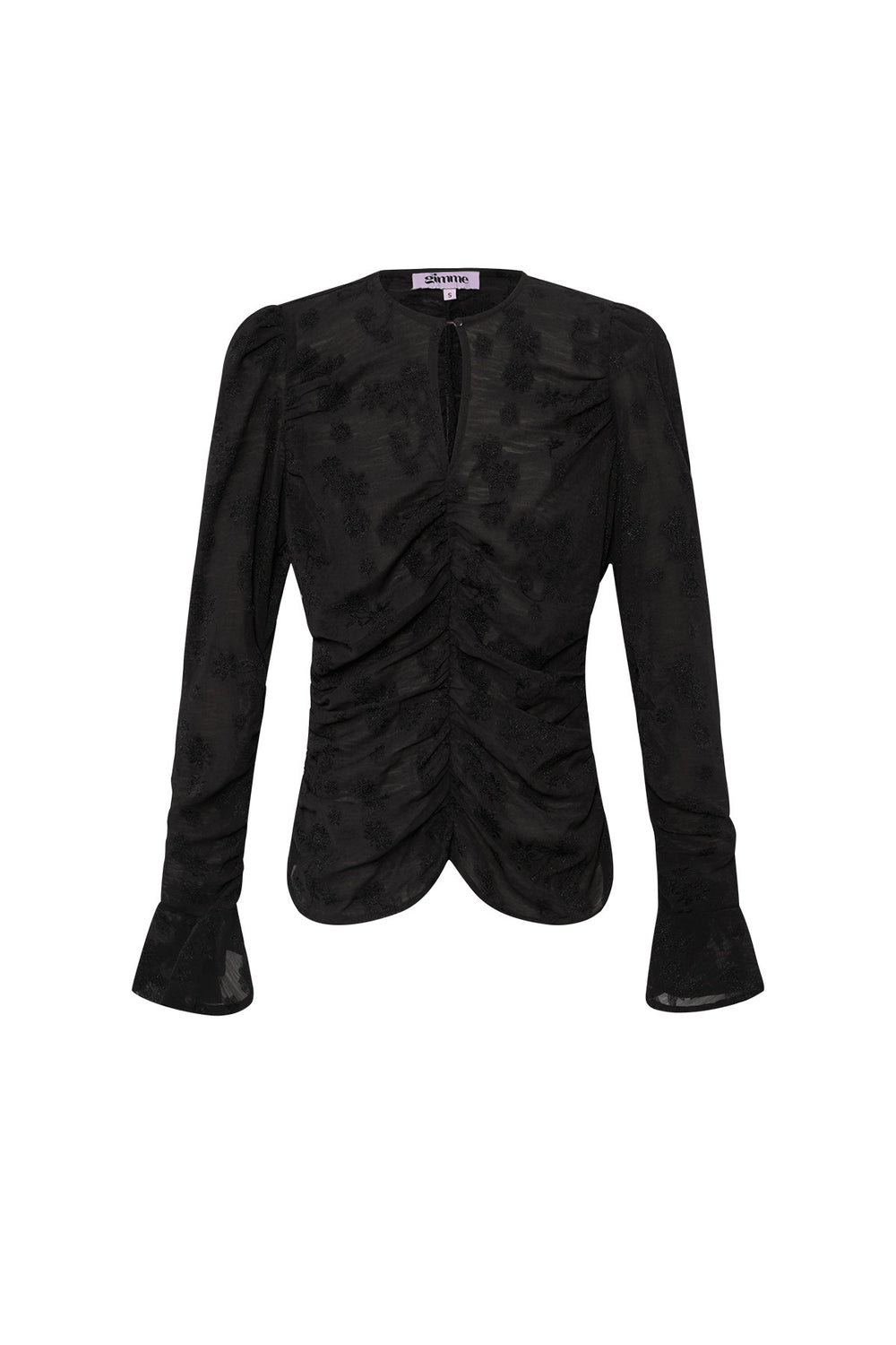 Polyester Vrouwen Lange Mouw Top Gerimpeld Ontwerp