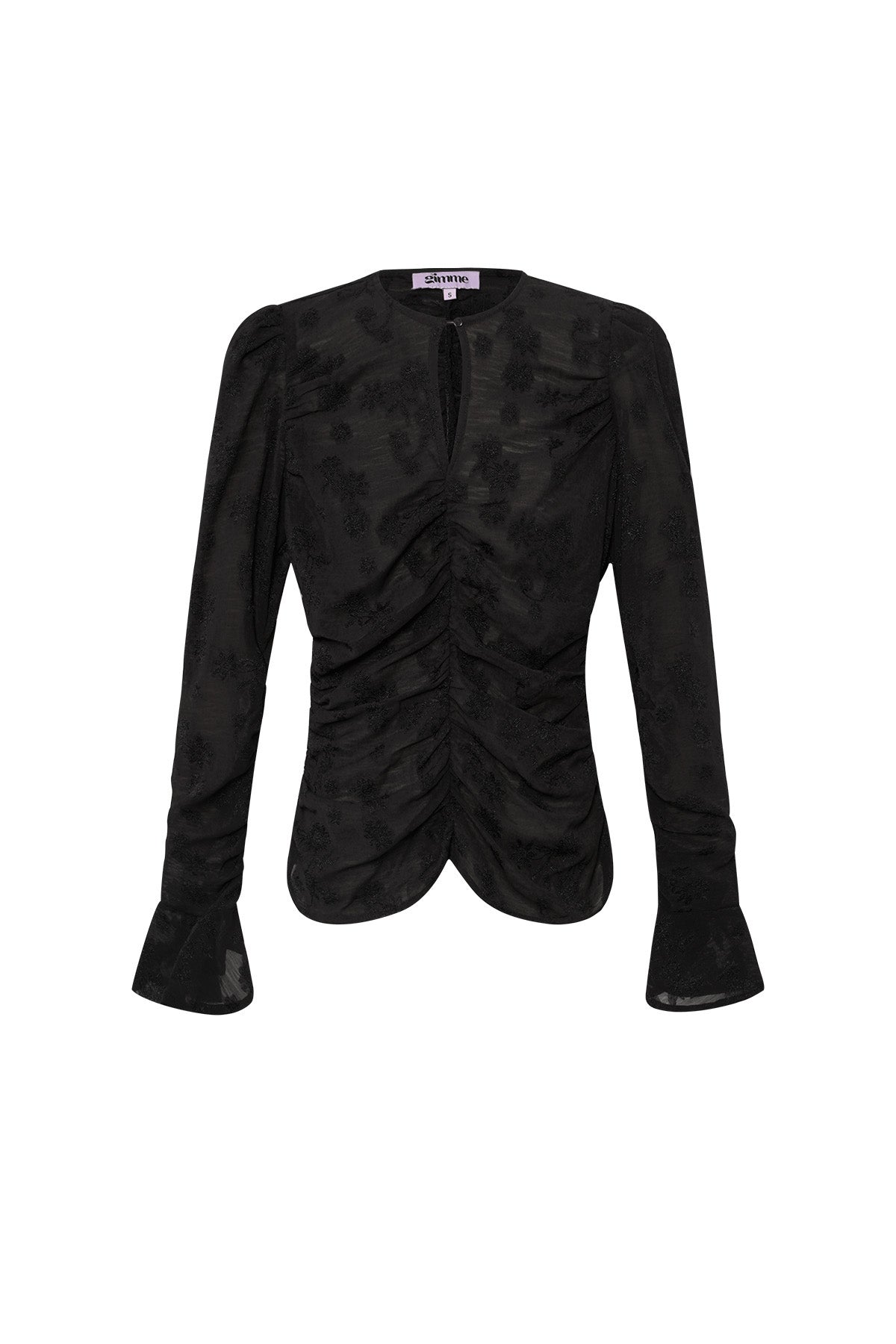 Polyester Vrouwen Lange Mouw Top Gerimpeld Ontwerp