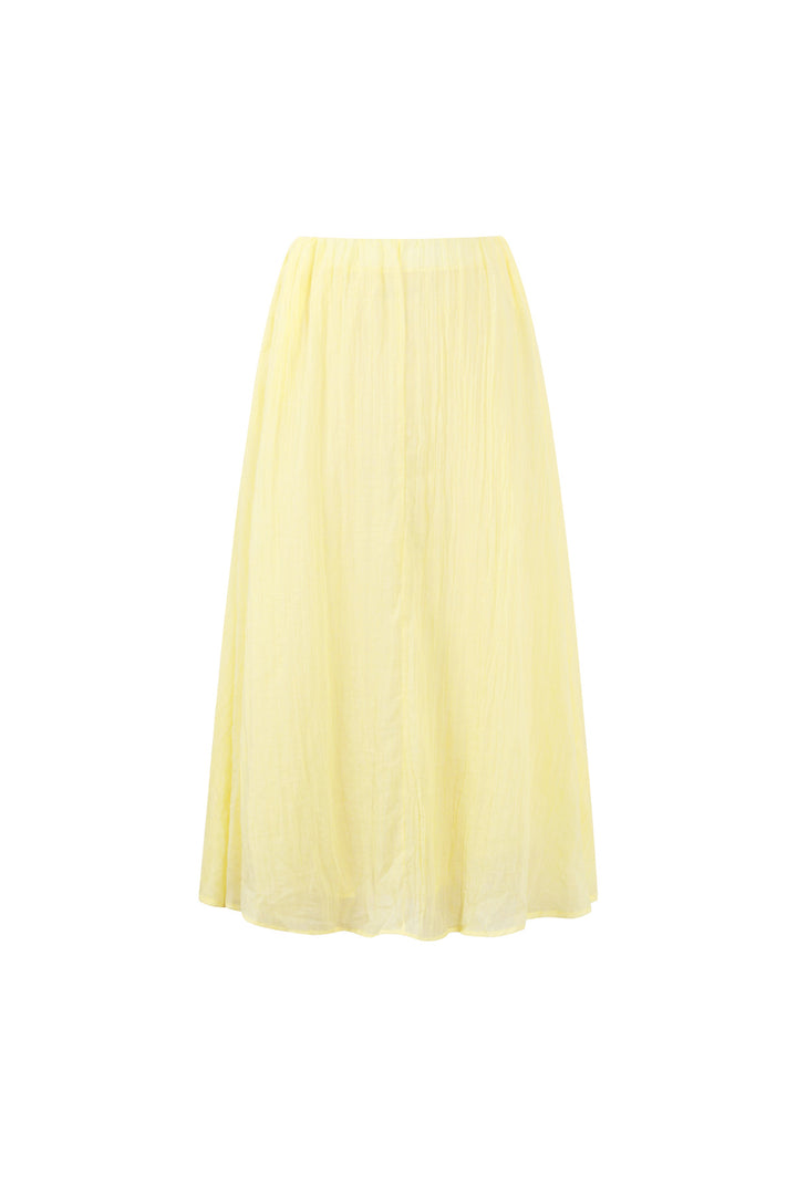 Geweven Polyestervezel Vrouwen Maxi Rok Casual Solide Kleur