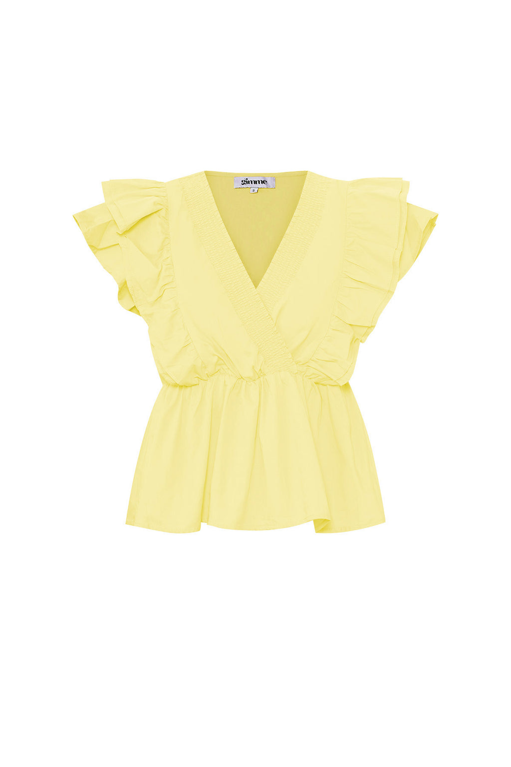 Geweven mouwloze top elegant ruches rand solide kleur lente/zomer
