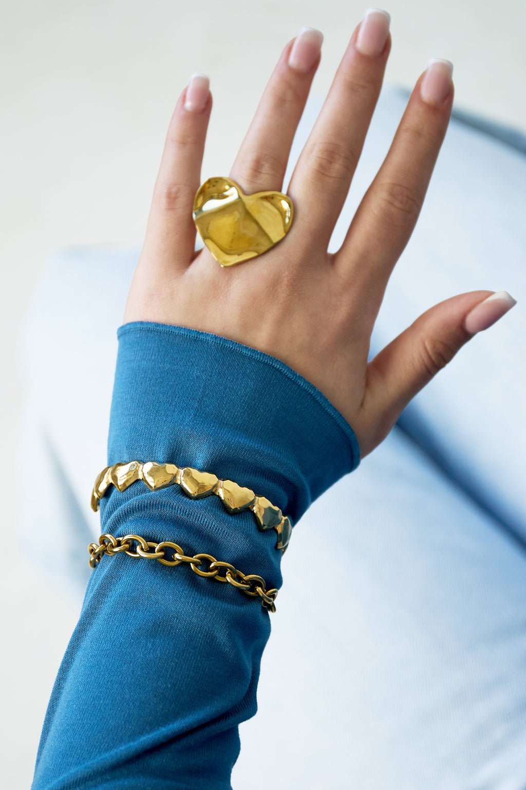 Bangle met gedeukte hartjes