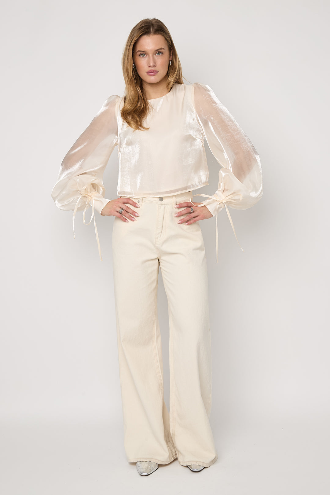 Glanzende parelblouse