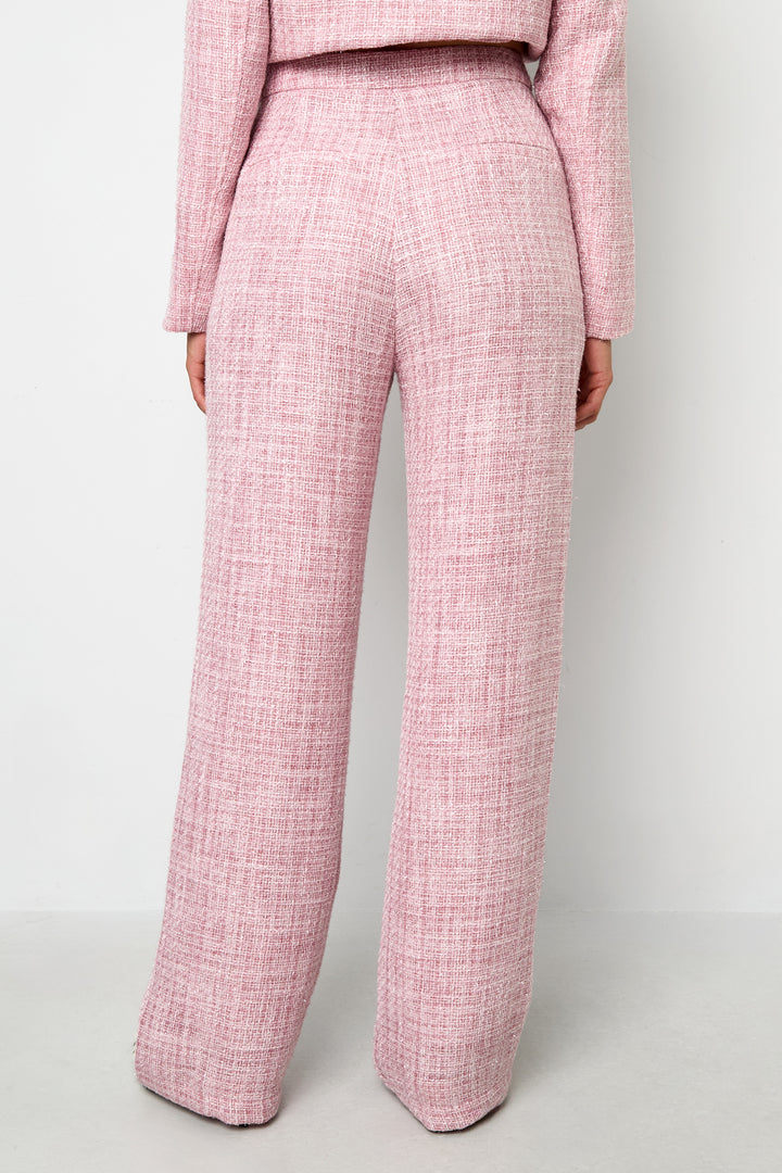 Geweven Polyestervezel Vrouwen Rechte Broeken Elegante Ruitjes Herfst/Winter