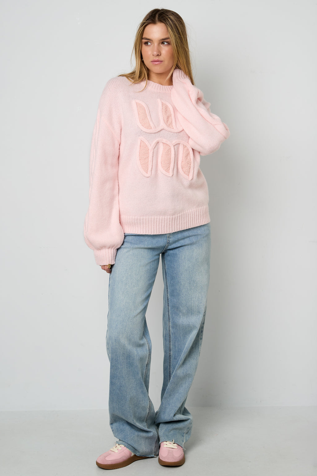Gebreide Polyestervezel Vrouwen Truien Casual Letters