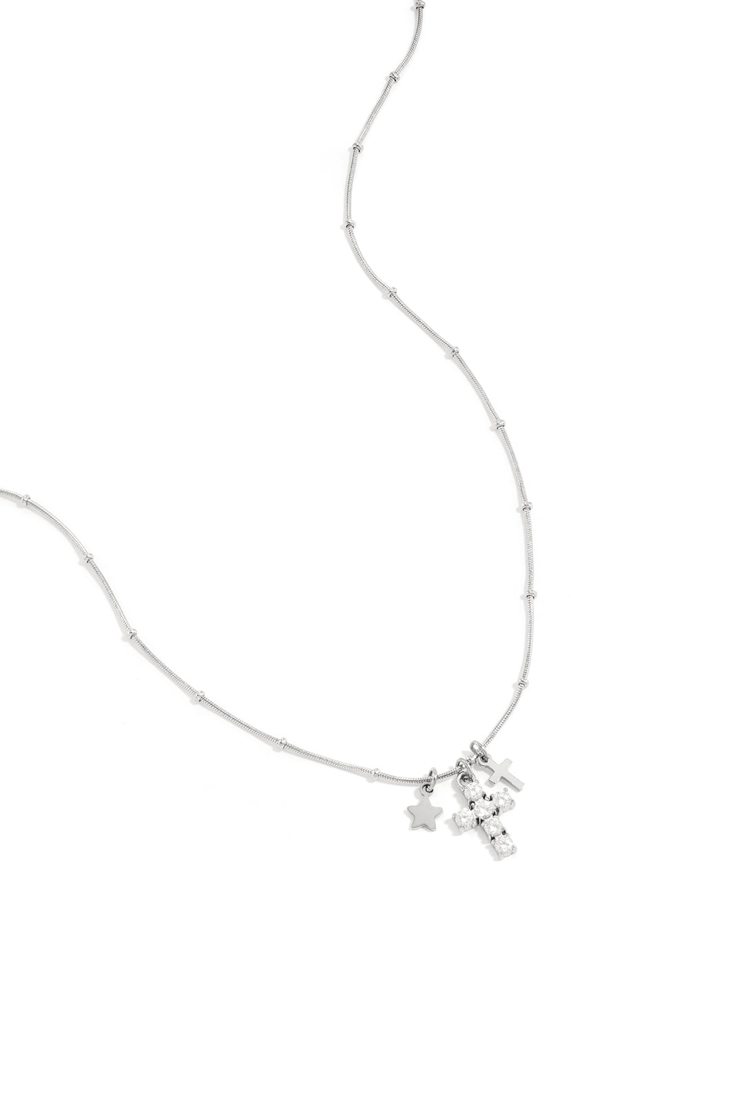 Ketting met kruis en ster charms