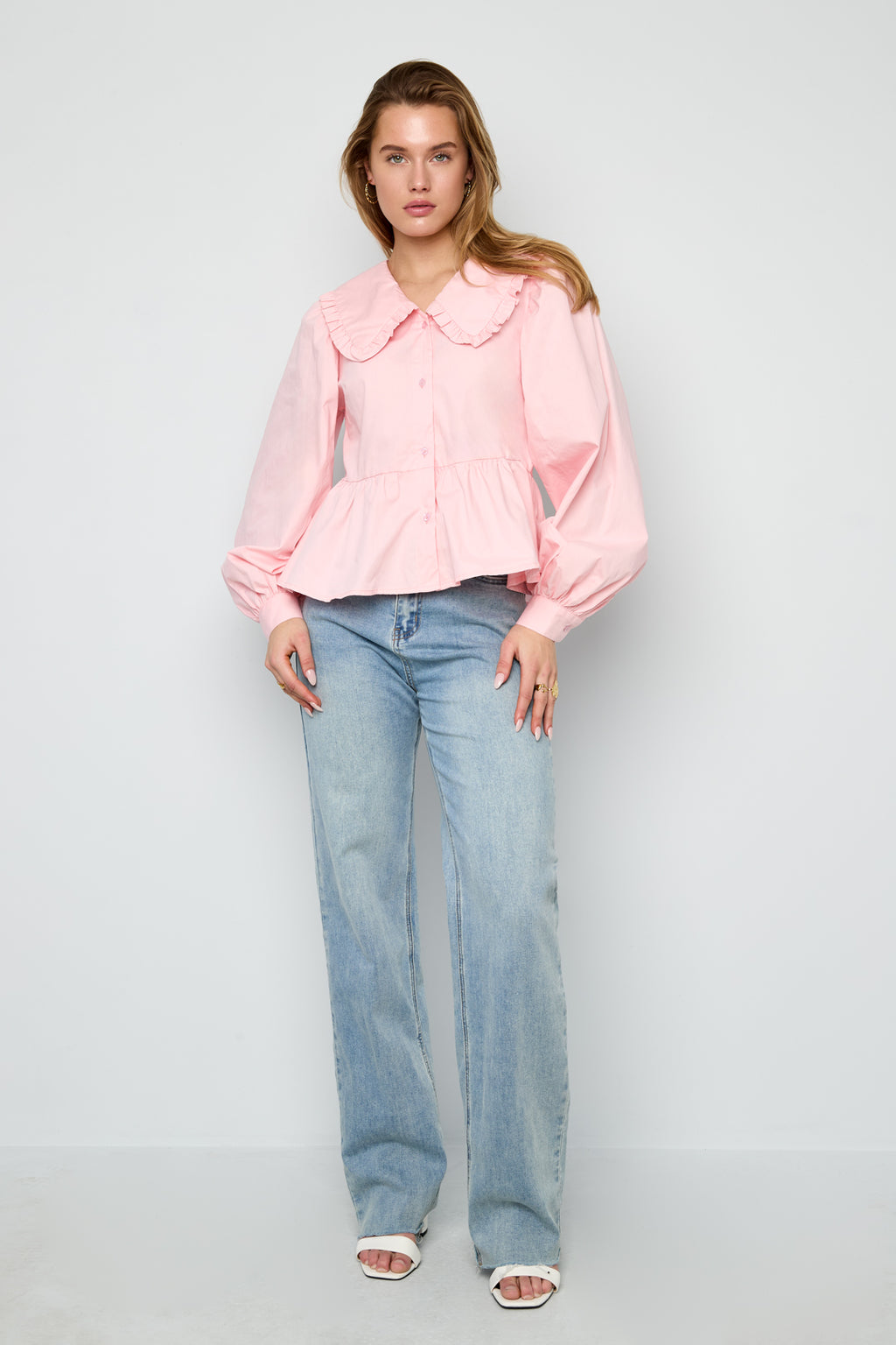 Katoenen blouses en overhemden Effen casual lente/zomerkleding
