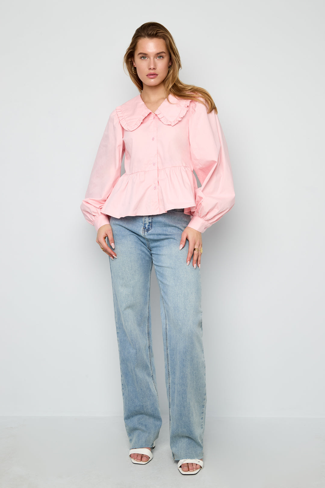 Katoenen blouses en overhemden Effen casual lente/zomerkleding