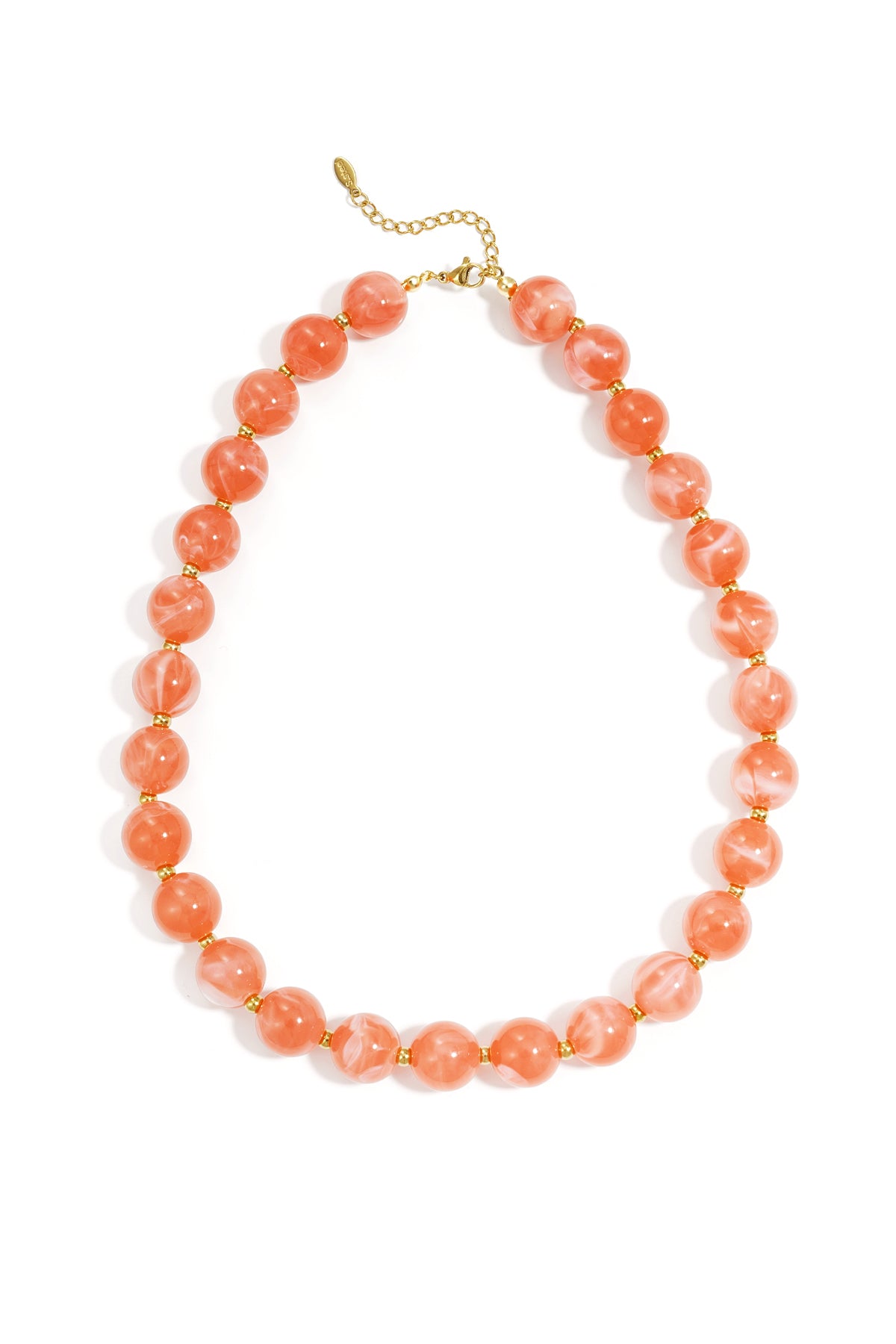 Kralenketting met goude kraaltjes 13.5mm