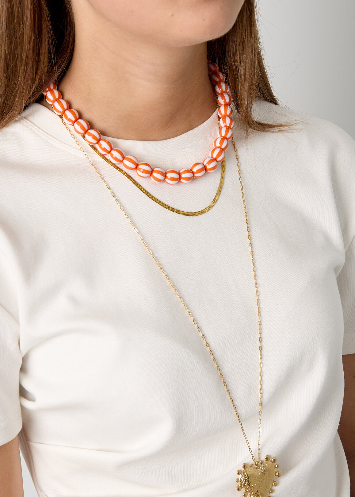 Kralenketting met gestreepte kralen