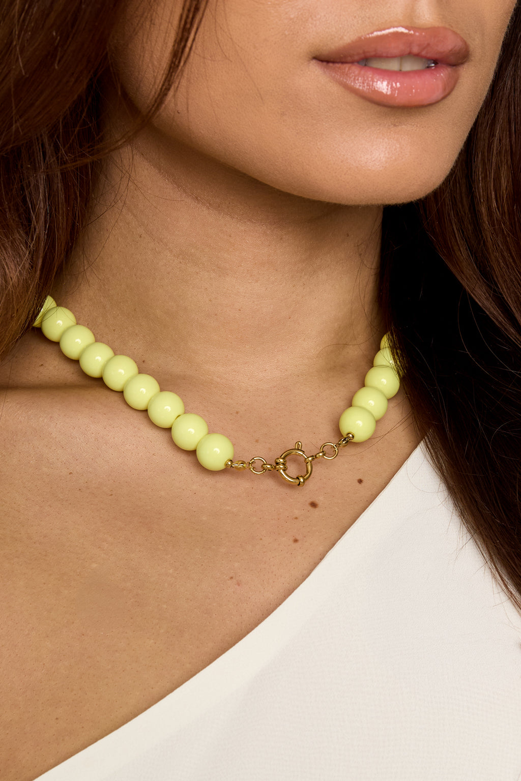 Ketting met kralen en frontsluiting-12mm