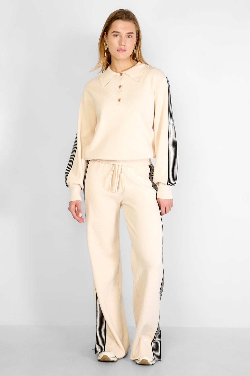 gebreide broek met strepen