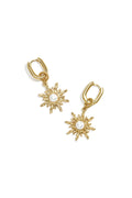 Squoval oorbellen met boho zon charm