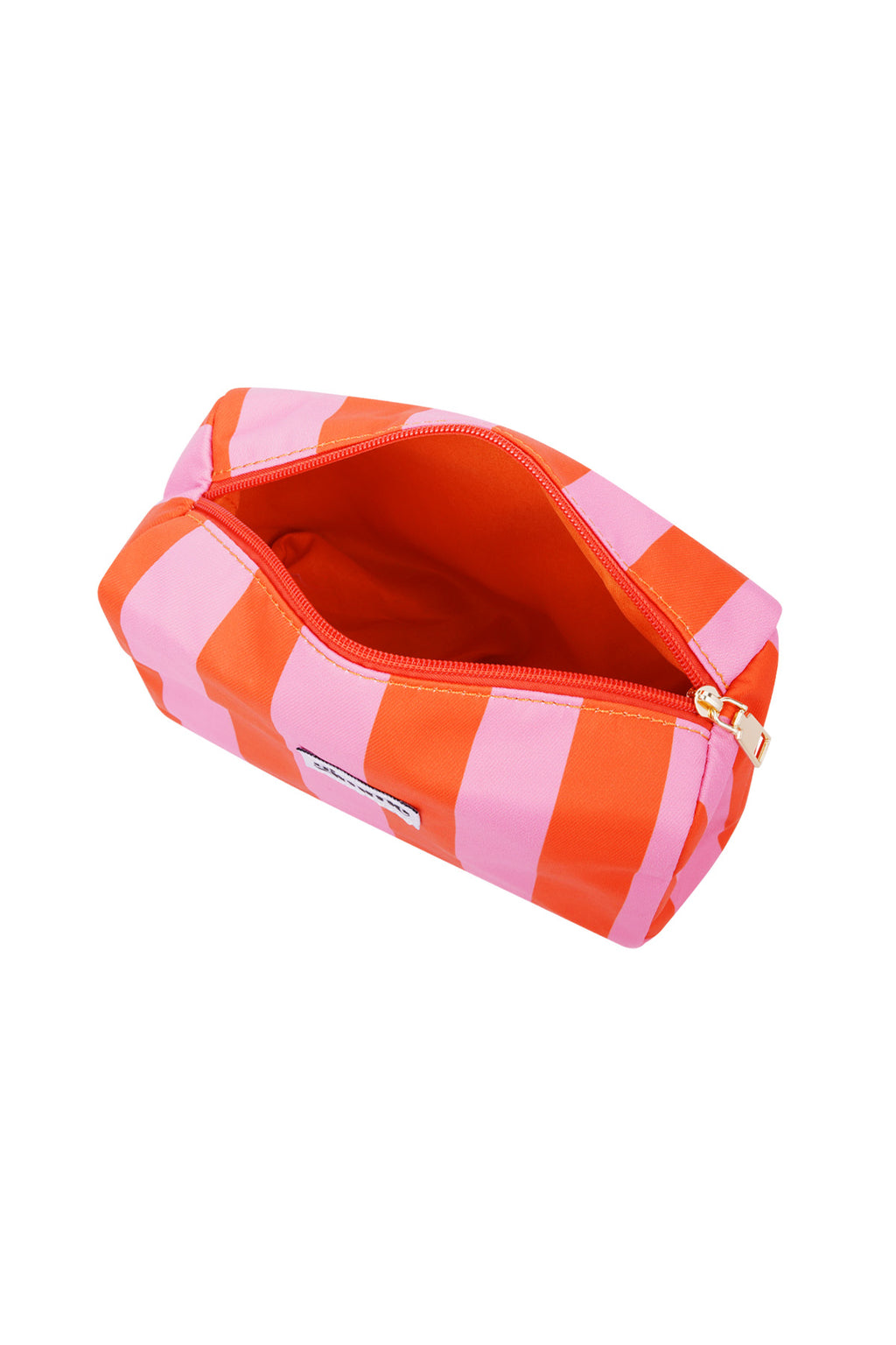 Make-up tas grote strepen - Oranje roze