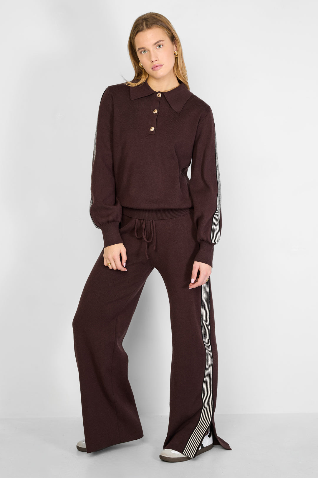 gebreide broek met strepen