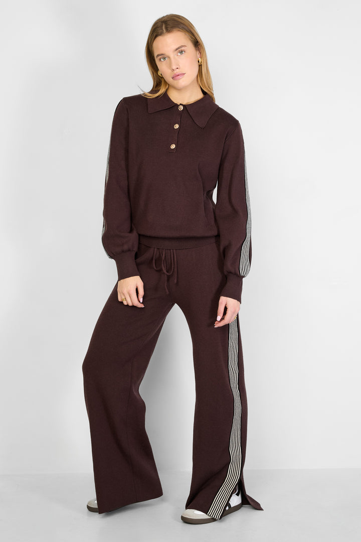 gebreide broek met strepen