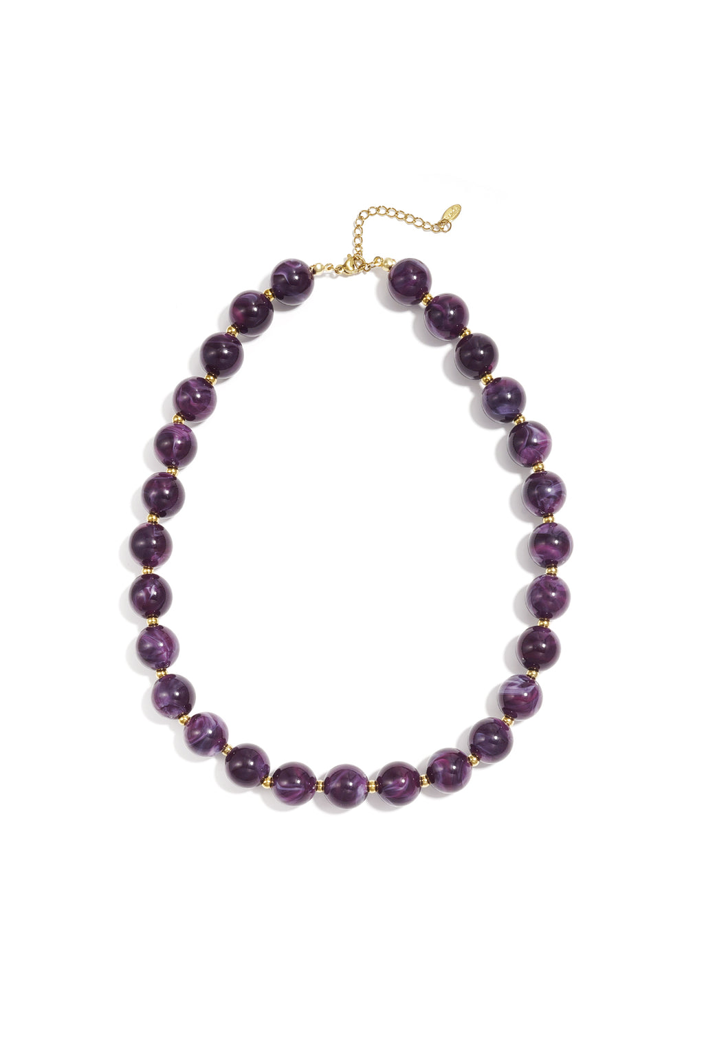 Kralenketting met goude kraaltjes 13.5mm