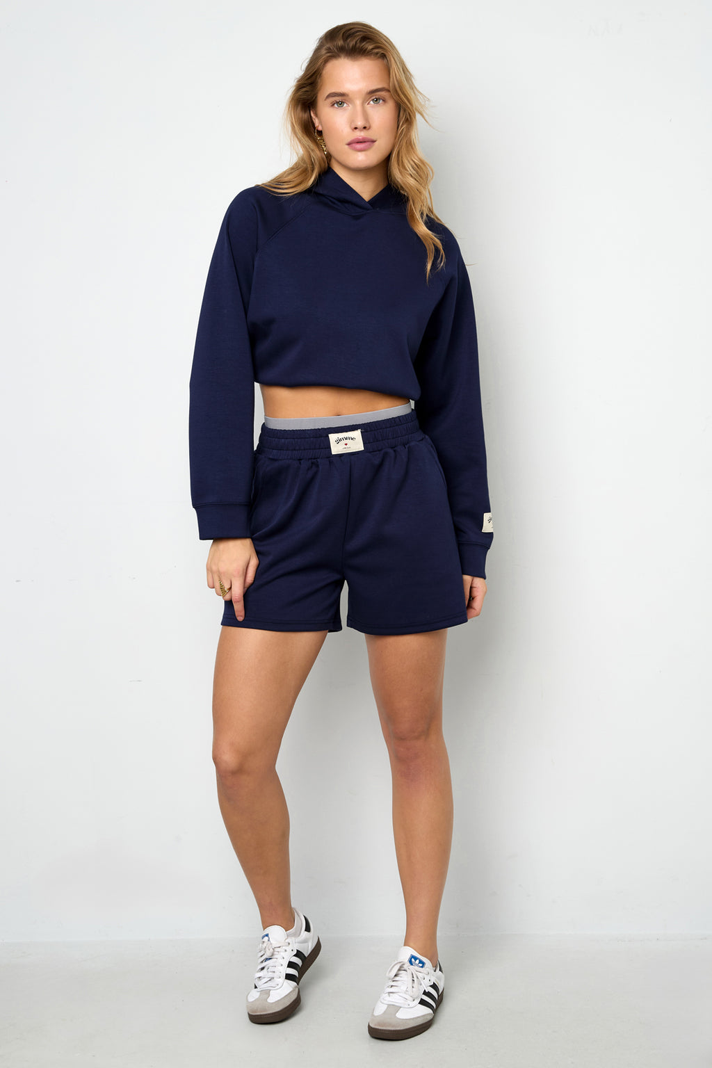 Gebreide Polyestervezel Vrouwen Casual Shorts Sporty Solide Kleur