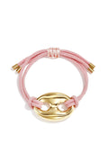 Satijnkoord armband met knop detail