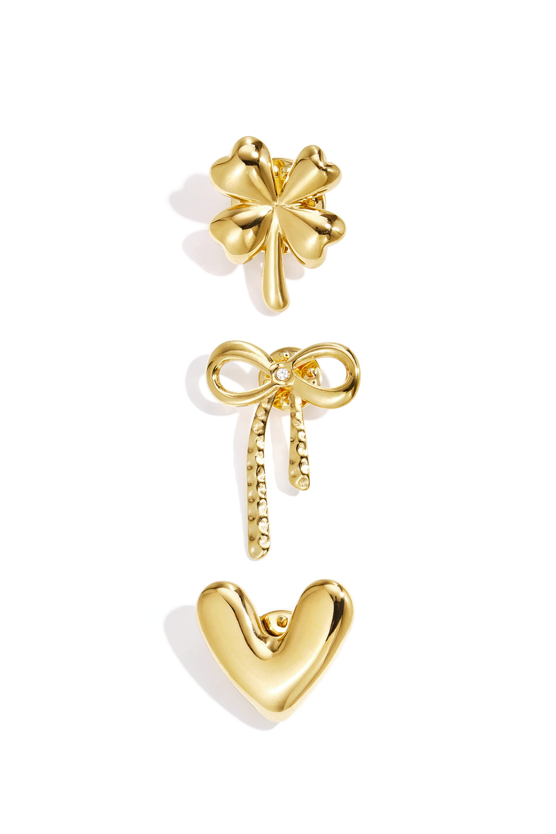 Roestvrijstalen hartvormige broche uit de Simple Daily Simple-serie voor dames.