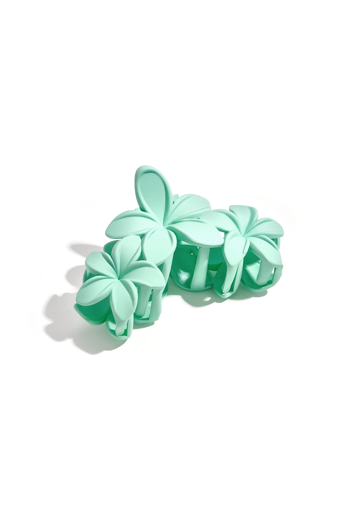 haarclip met grote bloemen - suikerspin roze