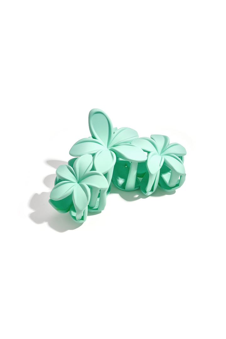 haarclip met grote bloemen - suikerspin roze