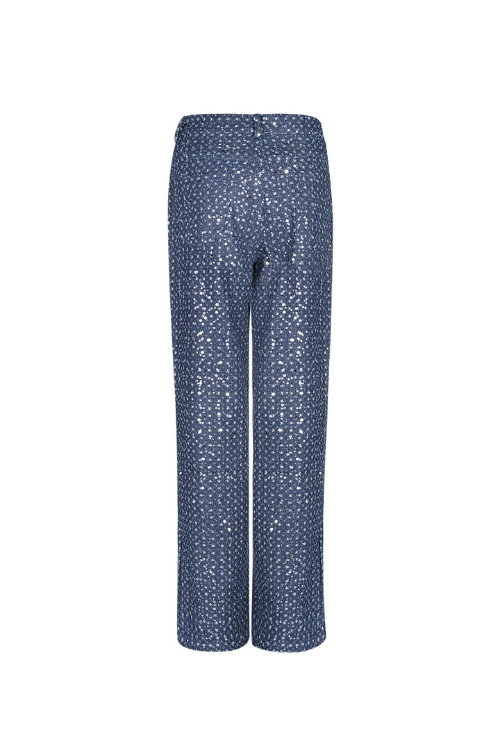 Geweven Denim Vrouwen Rechte Broek Casual Pailletten