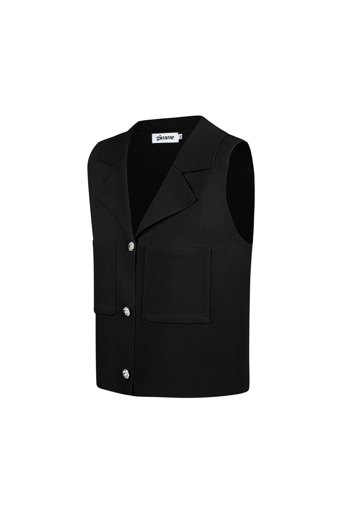 Viscose Dames mouwloze top V-hals knoopvoorkant