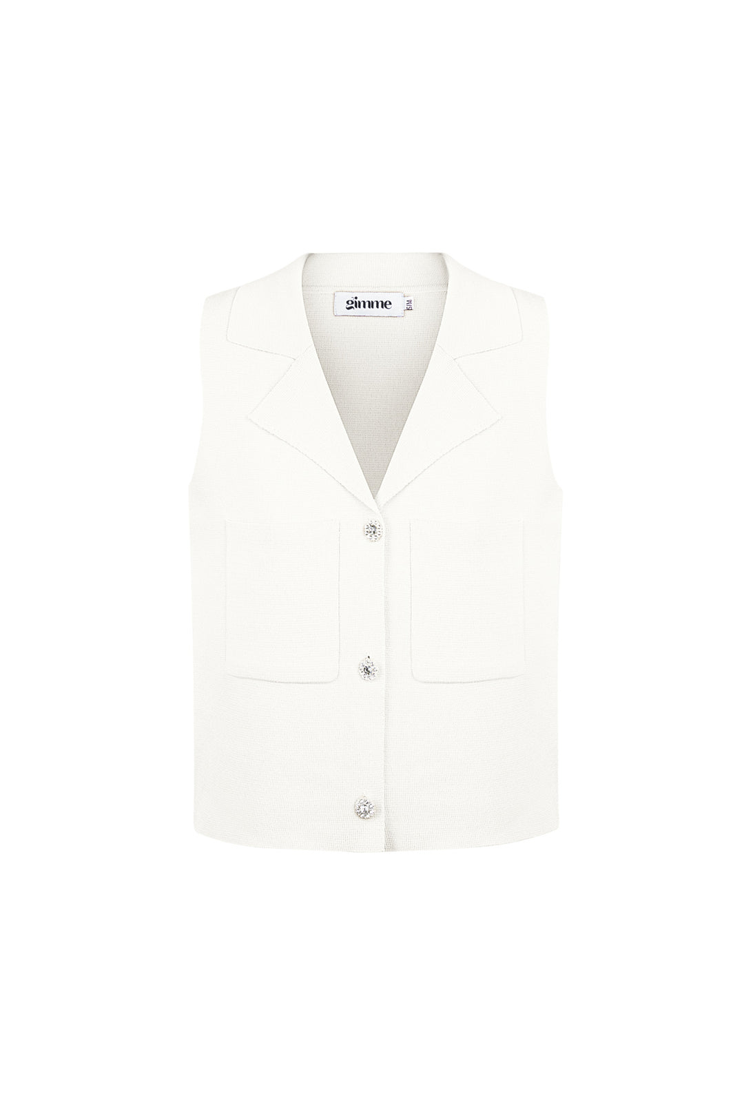 Viscose Dames mouwloze top V-hals knoopvoorkant