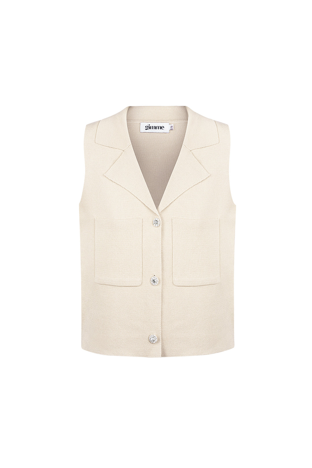Viscose Dames mouwloze top V-hals knoopvoorkant