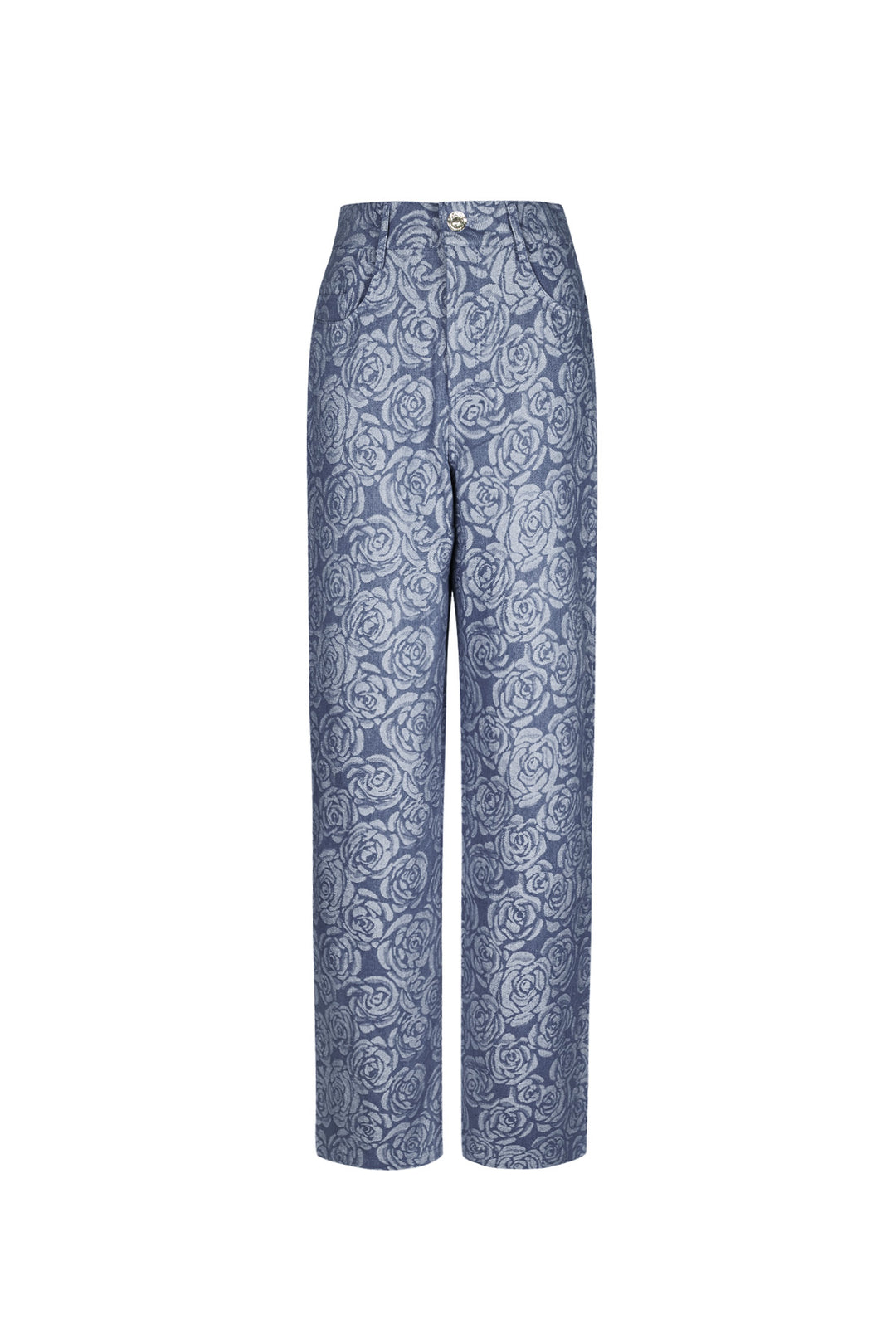 Cotton Woven Vrouwen Rechte Broek Casual Bloemenprint