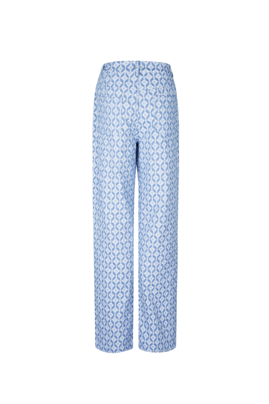 Cotton Woven Vrouwen Rechte Broek Geometrisch Patroon