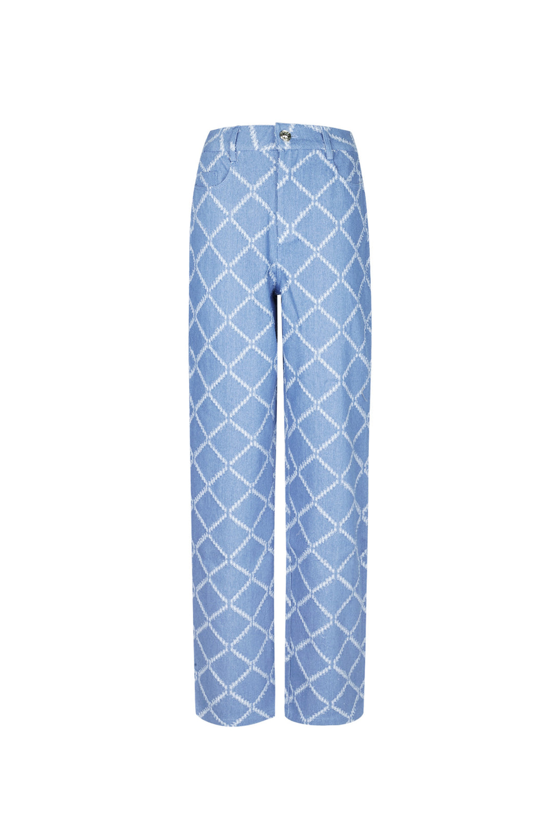 Cotton Woven Vrouwen Rechte Broek Plaid Casual