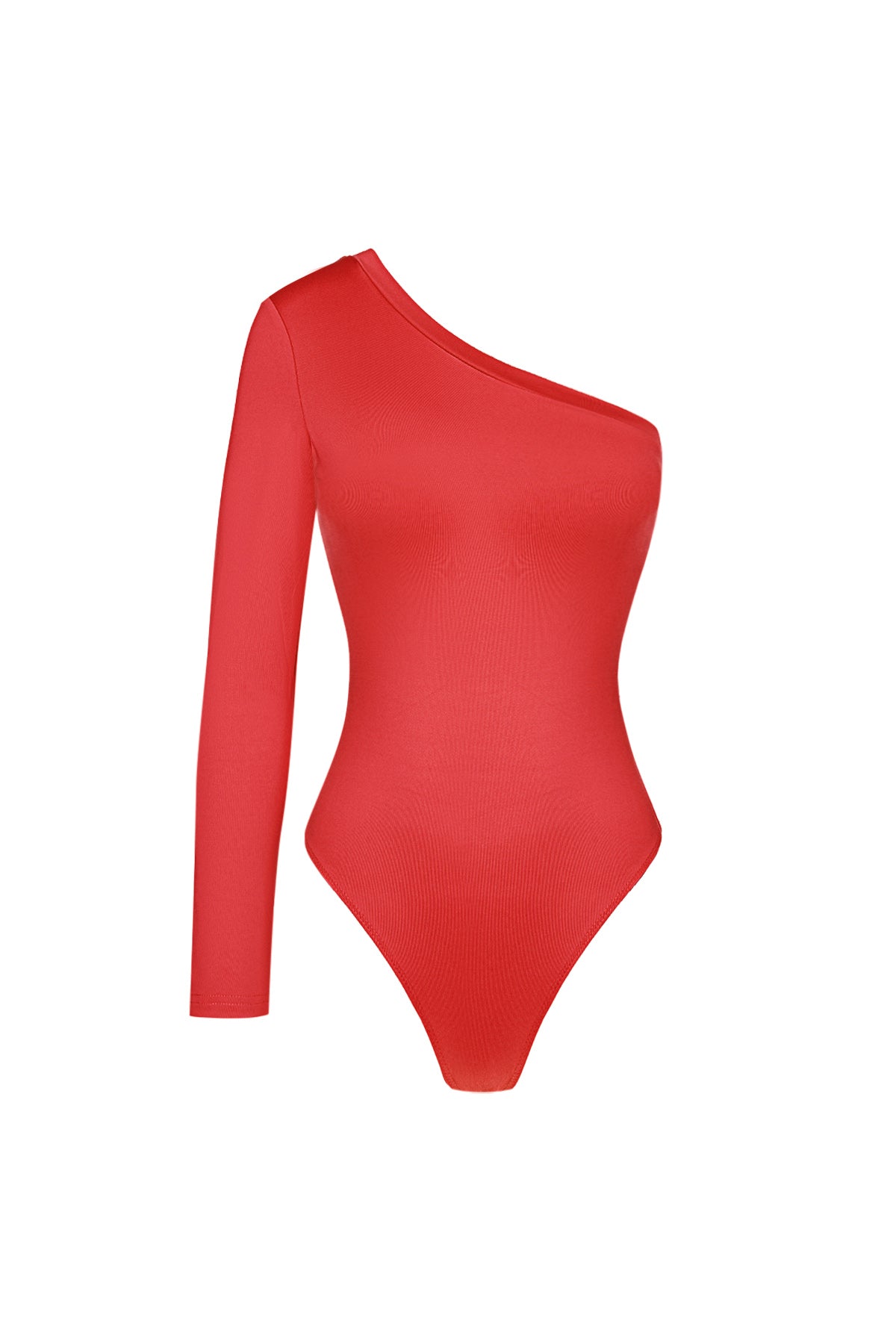 Polyester Vrouwen Een-schouder Bodysuit Asymmetrisch Ontwerp