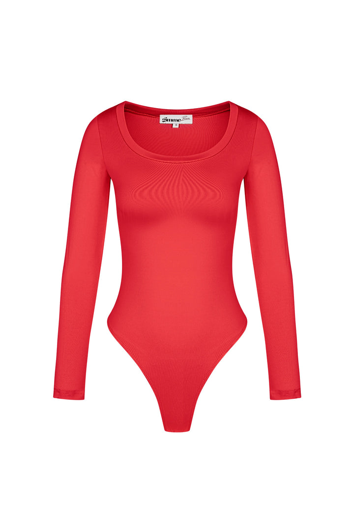 Polyester Vrouwen Lange Mouw Bodysuit Hoge Stretch Passend