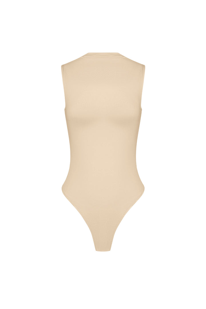Elastische Tricot Vrouwen Body High Neck Minimalistisch Ontwerp
