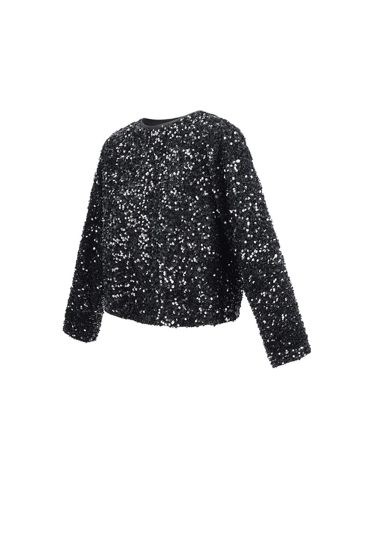 Polyester Lange Mouw Top Geknipt Met Vlinderdetail