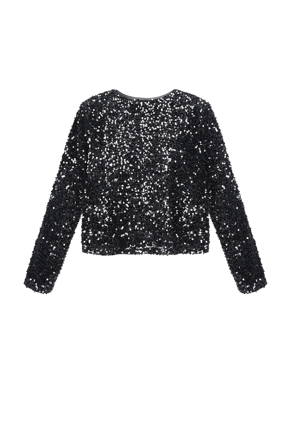 Polyester Lange Mouw Top Geknipt Met Vlinderdetail
