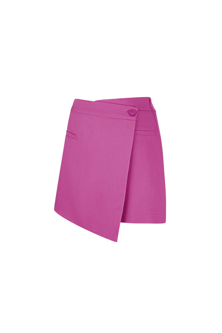 Polyester Vrouwen Minirok Asymmetrische Wrap Ontwerp
