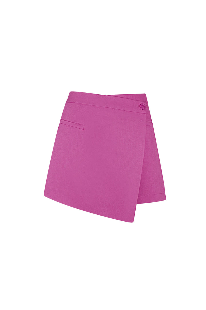 Polyester Vrouwen Minirok Asymmetrische Wrap Ontwerp