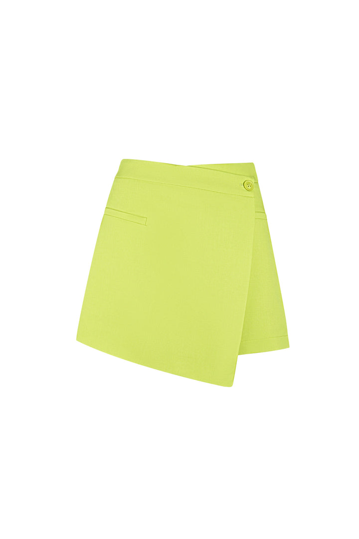Polyester Vrouwen Minirok Asymmetrische Wrap Ontwerp