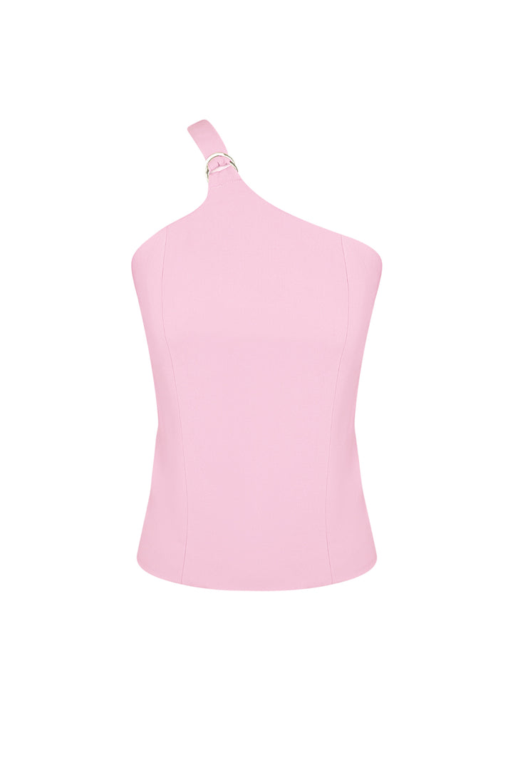 Polyester Vrouwen Mouwloze Top Eén-Schouder Asymmetrisch Ontwerp